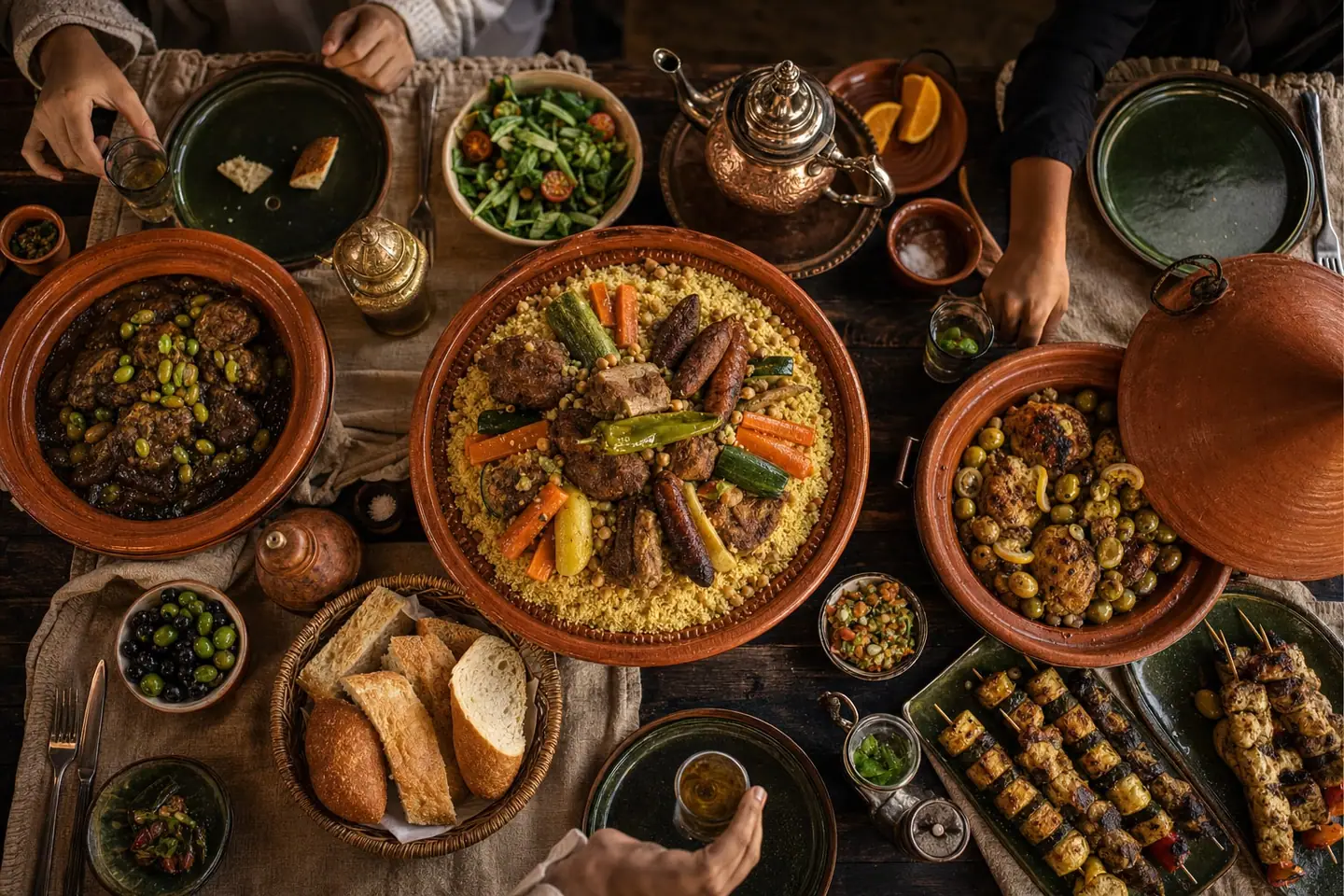 Grande tablée nord-africaine : couscous, tajines et grillades